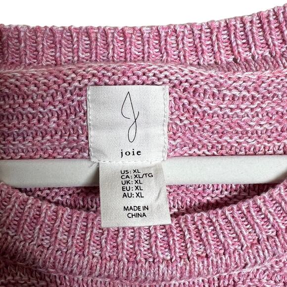 Joie Pink Marled Knit Sweater size XL NWOT long sleeved button side accents - Picture 2 of 6